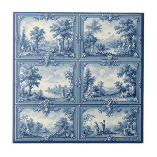 Azulejo De Cerâmica Toile De Jouy Pastoral Countryside Scenery Vintage