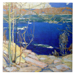 Azulejo De Cerâmica Tom Thomson - Primavera Ice, pintura popular,