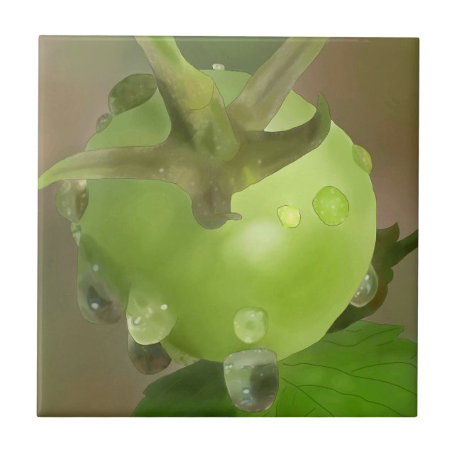 Azulejo De Cerâmica Tomates verdes (Frente)