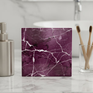 Azulejo De Cerâmica Tons de Joia Mármore Abstrato Ameixa Roxo ID1288