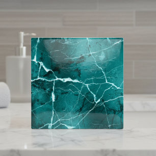 Azulejo De Cerâmica Tons de Joia Mármore Abstrato Turmalina Verde D128