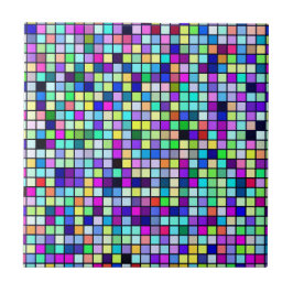 Azulejo De Cerâmica Tons de Primavera Padrão de Quadrados Multicolorid