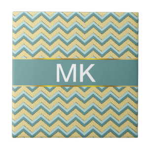 Azulejo De Cerâmica Topaz Glitter Chevron Pattern
