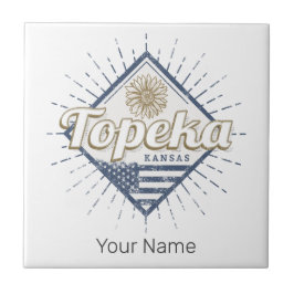 Azulejo De Cerâmica Topeka City Kansas Estados Unidos Sunflower EUA