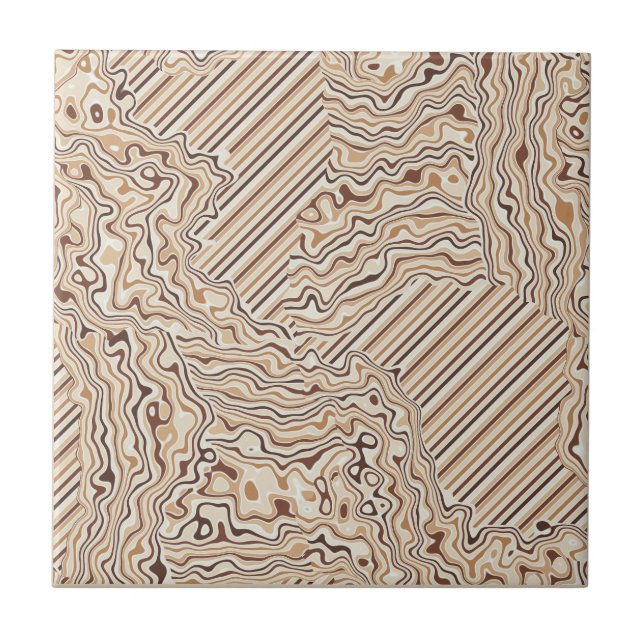 Azulejo De Cerâmica Topographic Warm Neutrals Ceramic Tile (Frente)