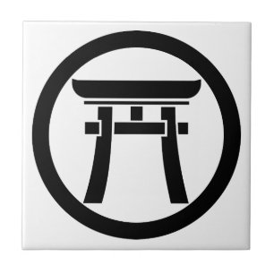 Azulejo De Cerâmica Torii em um círculo