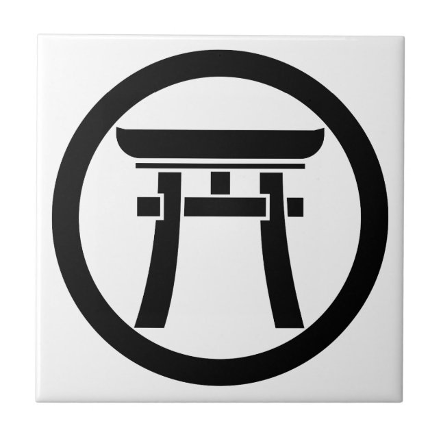 Azulejo De Cerâmica Torii em um círculo (Frente)