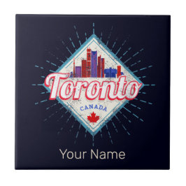 Azulejo De Cerâmica Toronto Skyline Ontario Retro Canada Vintage