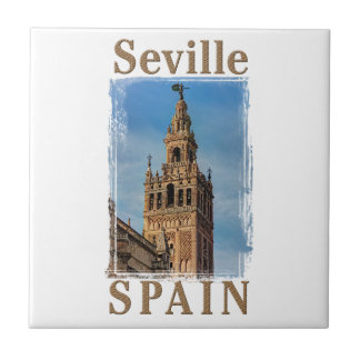 Azulejo De Cerâmica Torre de Giralda Bell, Sevilha, espanha