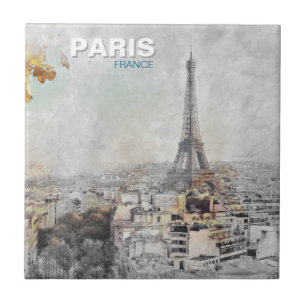 Azulejo De Cerâmica Torre Eiffel Paris - Arte Marco Francesa para Casa