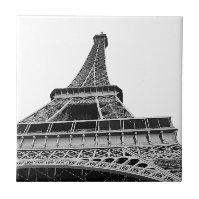 Azulejo De Cerâmica Torre Eiffel preto e branco (Frente)