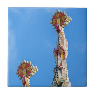 Azulejo De Cerâmica Torres da Sagrada Familia em Barcelona, Espanha