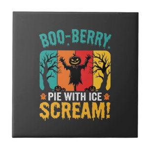 Azulejo De Cerâmica Torta Boo-Berry Halloween Sorvete Design