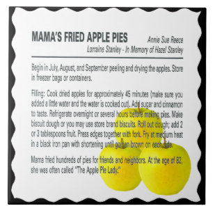 AZULEJO DE CERÂMICA  TORTAS DA FRIED APPLE DO MAMA