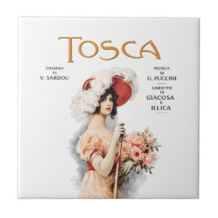 Azulejo De Cerâmica Tosca Ópera Vintage - Design de Cartaz de Ópera de