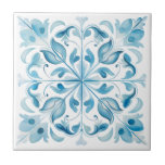 Azulejo De Cerâmica Toscânia do Mediterrâneo Azul<br><div class="desc">Azulejo de cerâmica azul,  estilo design Tuscan,  mediterrânico.</div>