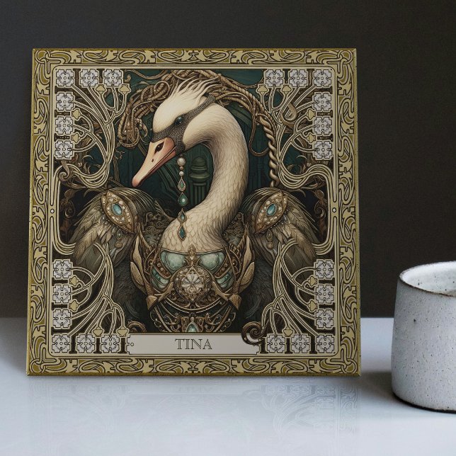 Azulejo De Cerâmica Totalidade da Espírito Cisne Encantada Personalizá (Criador carregado)