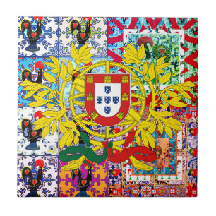 Azulejo De Cerâmica Tote Throw Pillow com desenhos portugueses