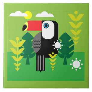 Azulejo De Cerâmica Toucan Tropical Bird