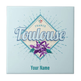 Azulejo De Cerâmica Toulouse City France Retro Violets Vintage Souveni