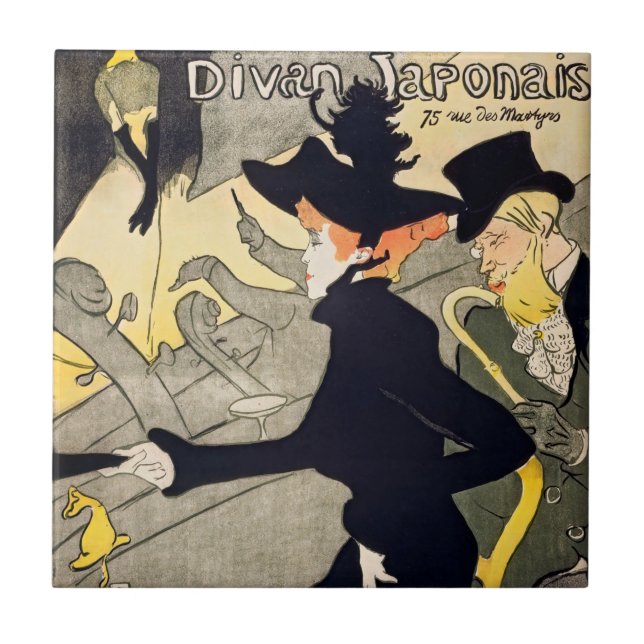 Azulejo De Cerâmica Toulouse-Lautrec - Divan Japonês (Frente)