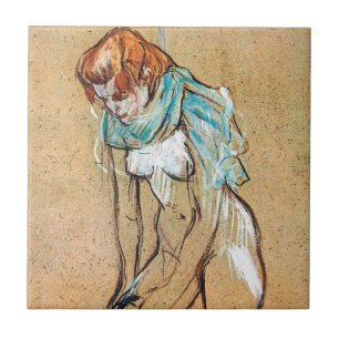 Azulejo De Cerâmica Toulouse-Lautrec - Mulher Puxando suas Meias