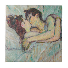 Azulejo De Cerâmica Toulouse-Lautrec - Na Cama, O Beijo