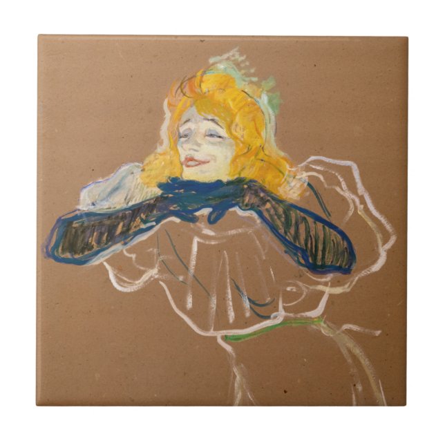 Azulejo De Cerâmica Toulouse-Lautrec - Yvette Guilbert Singing (Frente)