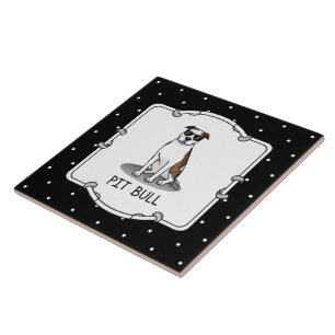 Azulejo De Cerâmica Touro Legal com óculos escuros (tm branco de brin