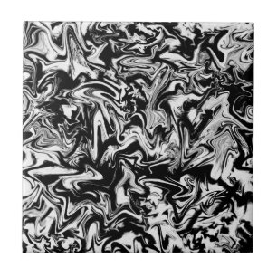 Azulejo De Cerâmica Trabalho de arte Abstrato preto e branco