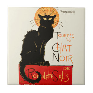 Azulejo De Cerâmica Trabalho de arte de Gato Negra Steinlen