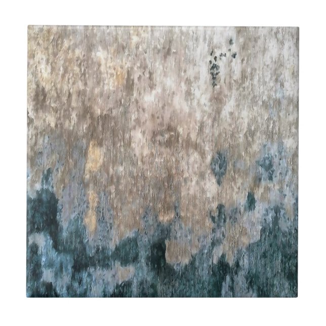 Azulejo De Cerâmica Trabalho de arte Decorativo Cinza da Abstrato Azul (Frente)