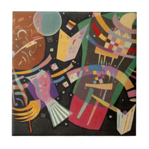 Azulejo De Cerâmica Trabalhos de arte abstratos da composição X de