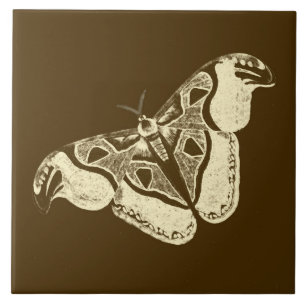 Azulejo De Cerâmica Traça aciganada, castanho chocolate e bege