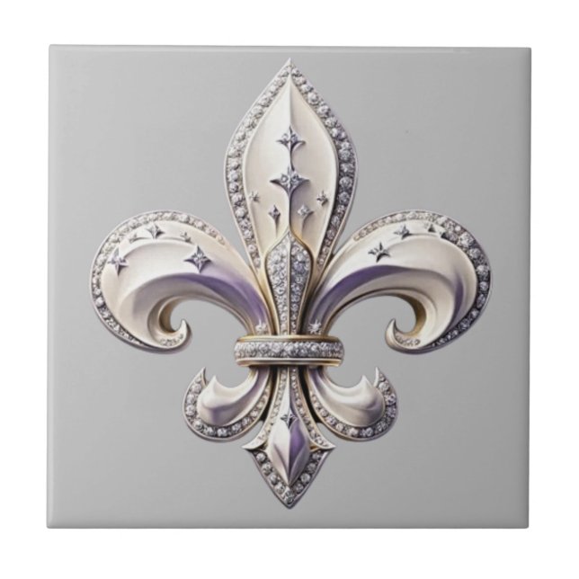 Azulejo De Cerâmica Traços I Viagem Fleur De Lis Design (Frente)