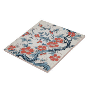 Azulejo De Cerâmica Tradicional Japão Kutani Artº Ornamental 14