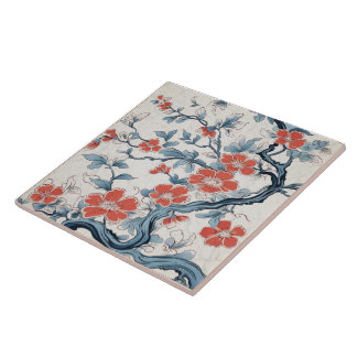 Azulejo De Cerâmica Tradicional Japão Kutani Artº Ornamental 14