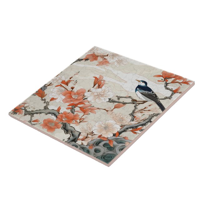 Azulejo De Cerâmica Tradicional Japão Kutani Art 2.º Ornamental (Lateral)