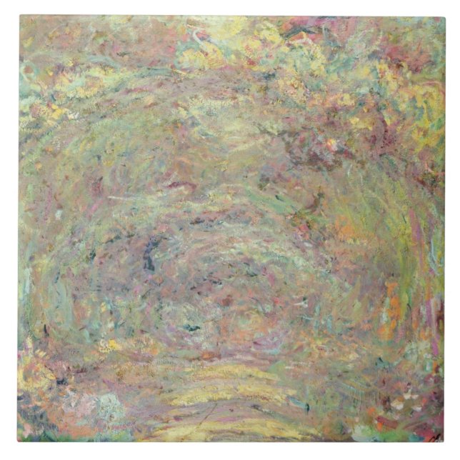 Azulejo De Cerâmica Trajeto protegido | de Claude Monet (Frente)