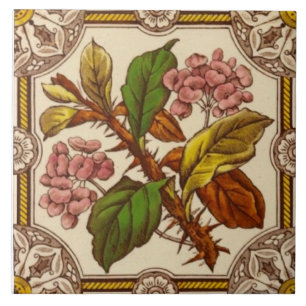 Azulejo De Cerâmica Transferências para Rosa selvagem do Repro 1880s