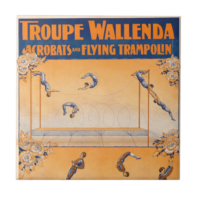 Azulejo De Cerâmica Trapeze, Acrobatas E Trampolina Voadora (Frente)