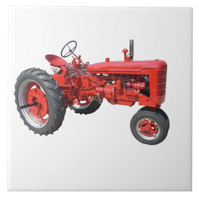 Azulejo De Cerâmica Trator restaurado do vintage (Frente)