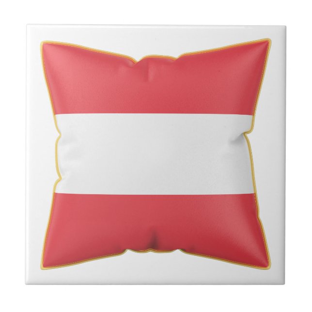 Azulejo De Cerâmica Travesseiro com a bandeira da Áustria (Frente)