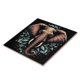Azulejo De Cerâmica Travesseiro decorativo de elefante de madrugada fl