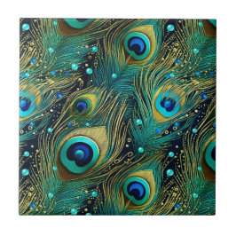 Azulejo De Cerâmica Travesseiro decorativo de Paixão de Peacock