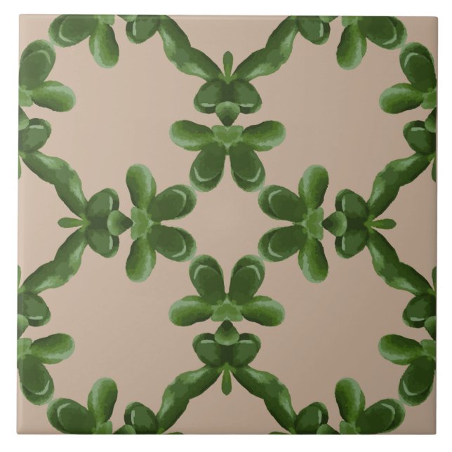 Azulejo De Cerâmica Treliça de Jade Bege (Frente)