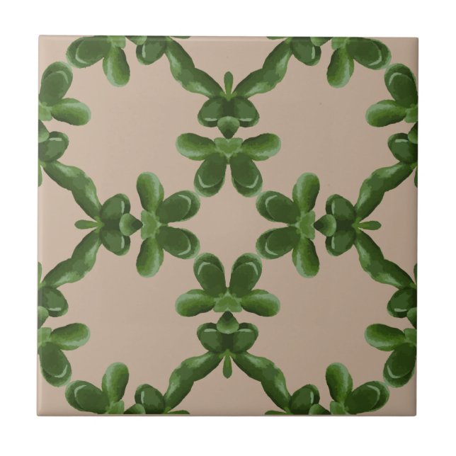 Azulejo De Cerâmica Treliça de Jade Bege (Frente)