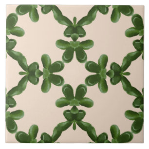 Azulejo De Cerâmica Treliça de Jade em Creme