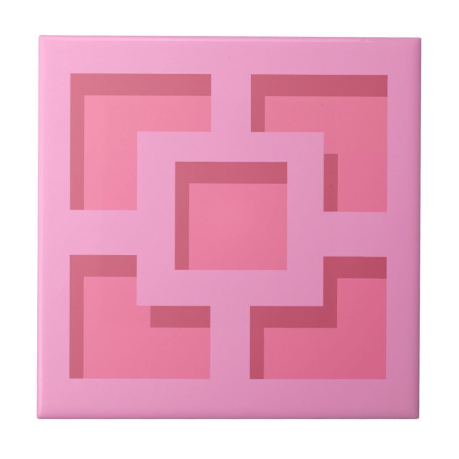 Azulejo de cerâmica Trellis Rosa (Frente)