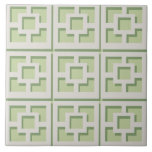 Azulejo de cerâmica Trellis Verde<br><div class="desc">Adicione um pedaço de Primaveras modernos de Palma do século médio a qualquer lugar que você vá com este azulejo de cerâmica com padrão Retro Green Trellis. Foi inspirado por blocos de brisa de concreto antigos. A tomada desconstruída da arquitetura dos anos 50 dará uma sensação instantânea de designer à...</div>